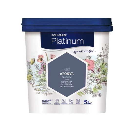 Poli-Farbe Platinum falfesték A80 áfonya 5L