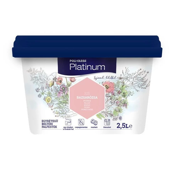 Poli-Farbe Platinum falfesték B25 babarózsa 2,5L