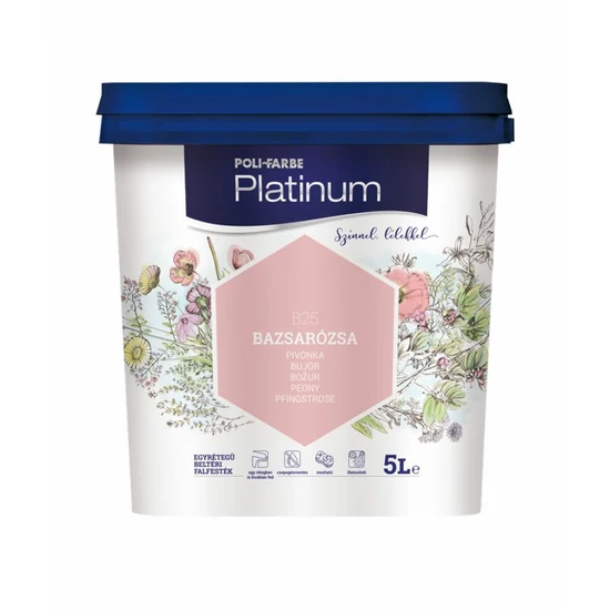 Poli-Farbe Platinum falfesték B25 babarózsa 5L