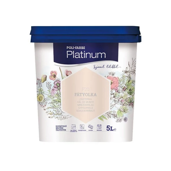 Poli-Farbe Platinum falfesték F20 fátyolka 5L