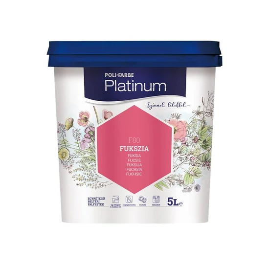 Poli-Farbe Platinum falfesték F80 fukszia 5L
