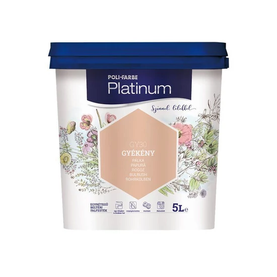 Poli-Farbe Platinum falfesték GY30 gyékény 5L