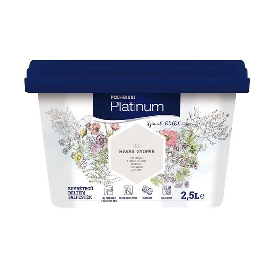 Poli-Farbe Platinum falfesték H10 havasi gyopár 2,5L