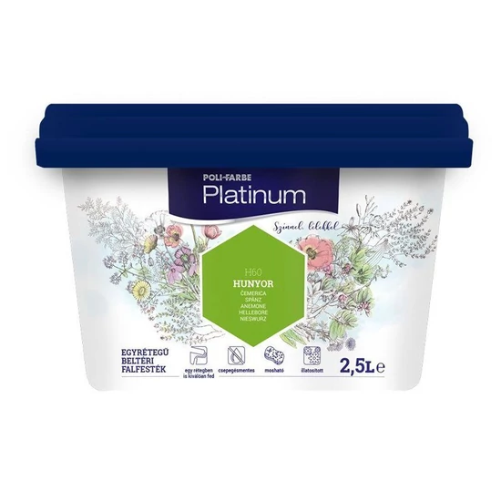 Poli-Farbe Platinum falfesték H60 hunyor 2,5L