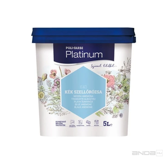 Poli-Farbe Platinum falfesték K40 kék szellőrózsa 5L