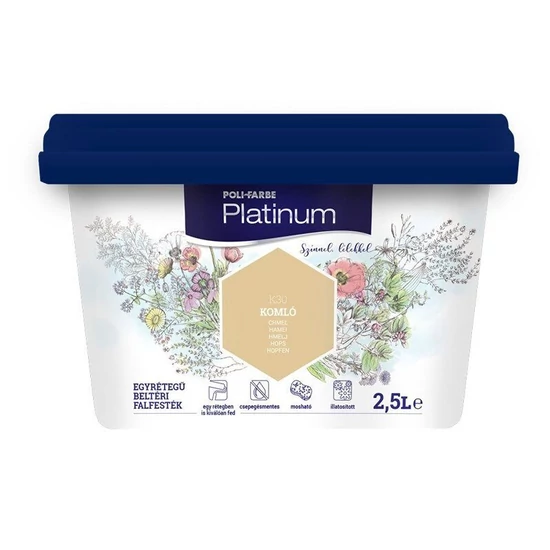 Poli-Farbe Platinum falfesték K30 komló 2,5L