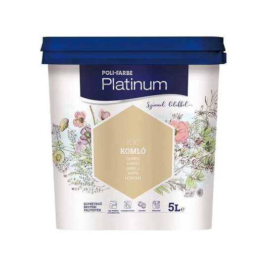 Poli-Farbe Platinum falfesték K30 komló 5L