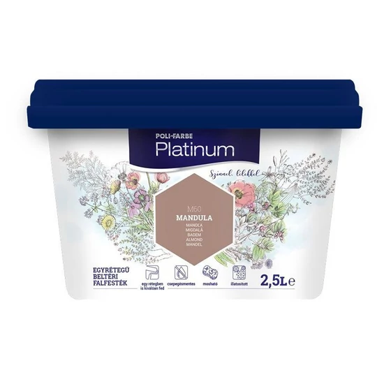 Poli-Farbe Platinum falfesték M60 mandula 2,5L