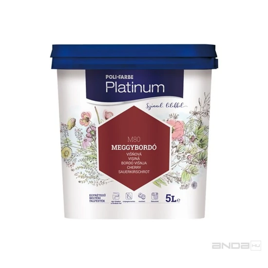 Poli-Farbe Platinum falfesték M80 meggybordó 5L