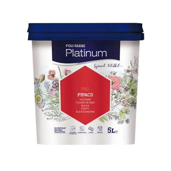 Poli-Farbe Platinum falfesték P60 pipacs 5L