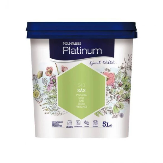 Poli-Farbe Platinum falfesték S40 sás 5L