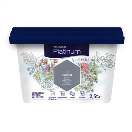 Poli-Farbe Platinum falfesték S50 sulyom 2,5L