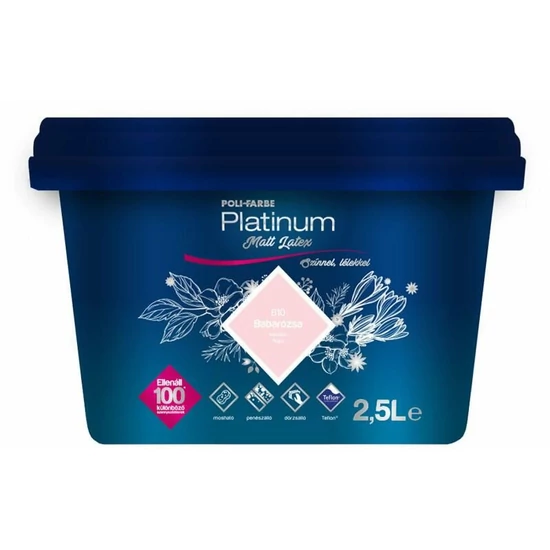 Poli-Farbe Platinum matt latex falfesték B10 babarózsa  2,5L