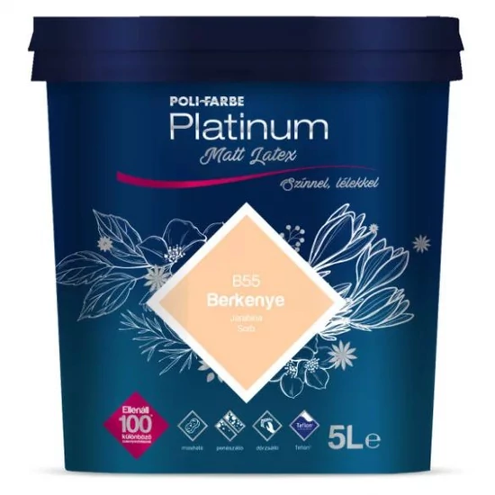 Poli-Farbe Platinum matt latex falfesték B55 berkenye 5L