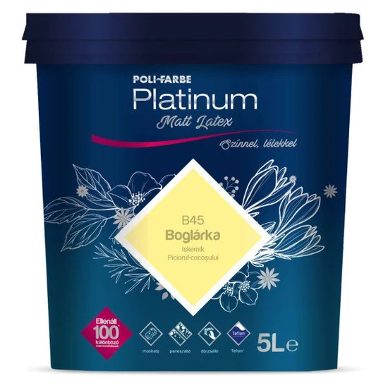 Poli-Farbe Platinum matt latex falfesték B45 boglárka 5L