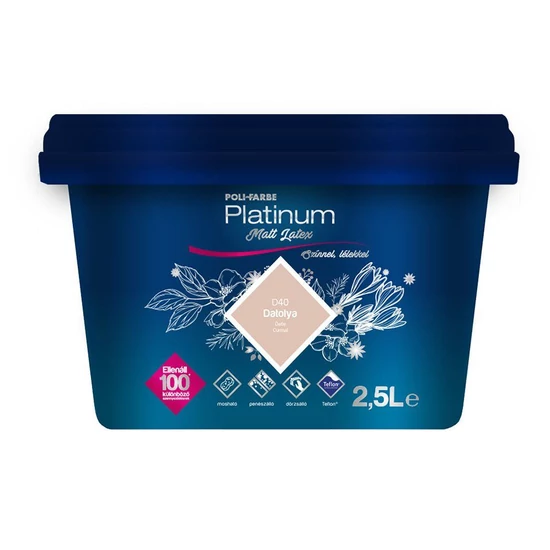 Poli-Farbe Platinum matt latex falfesték D40 datolya 2,5L