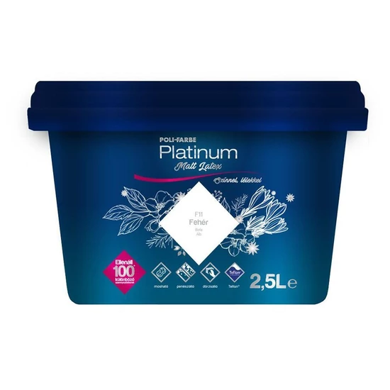 Poli-Farbe Platinum matt latex falfesték F11 fehér 2,5L