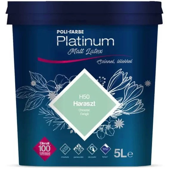 Poli-Farbe Platinum matt latex falfesték H50 haraszt 5L