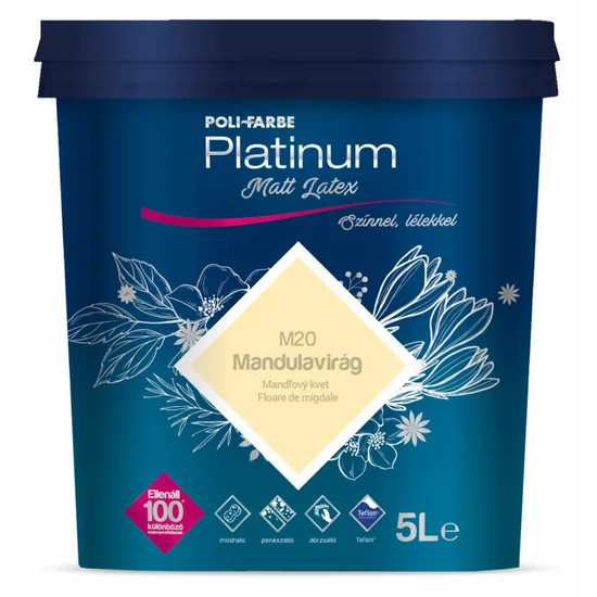 Poli-Farbe Platinum matt latex falfesték M20 mandulavirág 5L