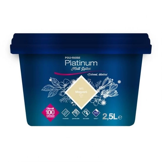 Poli-Farbe Platinum matt latex falfesték M15 mogyoró 2,5L