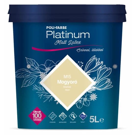 Poli-Farbe Platinum matt latex falfesték M15 mogyoró 5L