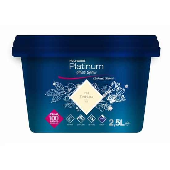 Poli-Farbe Platinum matt latex falfesték T20 tavirózsa 2,5L