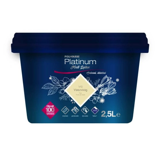 Poli-Farbe Platinum matt latex falfesték V10 viaszvirág 2,5L