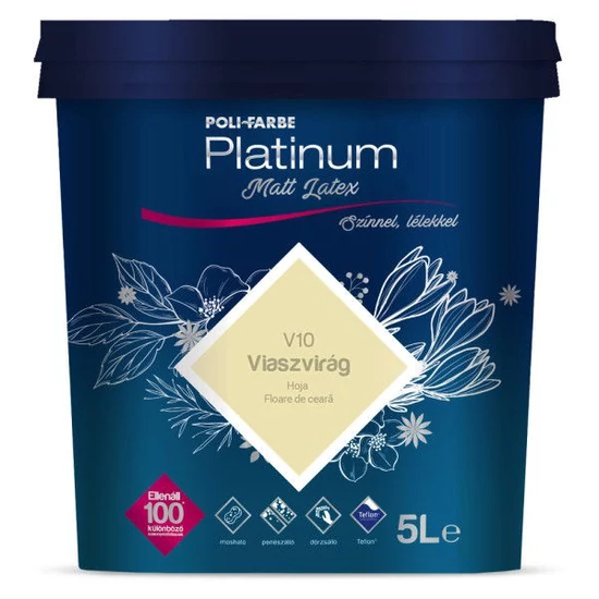 Poli-Farbe Platinum matt latex falfesték V10 viaszvirág 5L