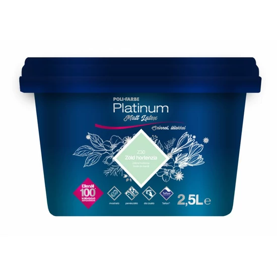 Poli-Farbe Platinum matt latex falfesték Z30 zöld hortenzia 2,5L