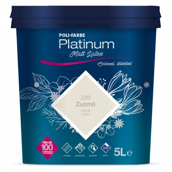 Poli-Farbe Platinum matt latex falfesték Z20 zuzmó 5L