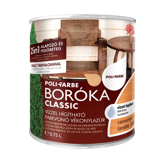 Poli-Farbe Boróka lazúr cseresznye 0,75L