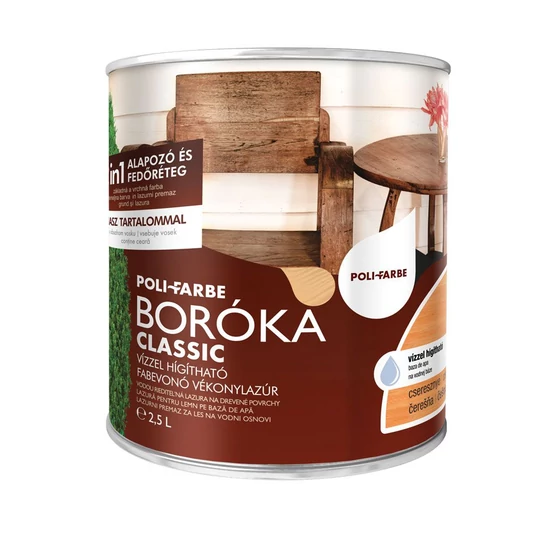 Poli-Farbe Boróka lazúr cseresznye 2,5L