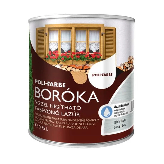 Poli-Farbe Boróka lazúr fehér 0,75L