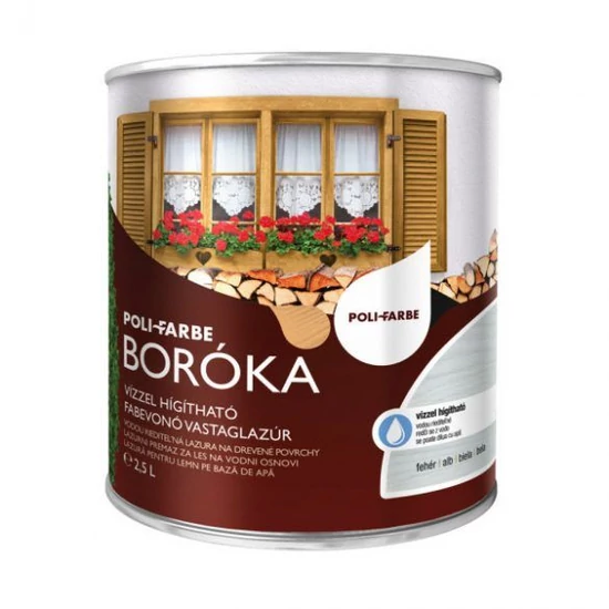 Poli-Farbe Boróka lazúr fehér 2,5L