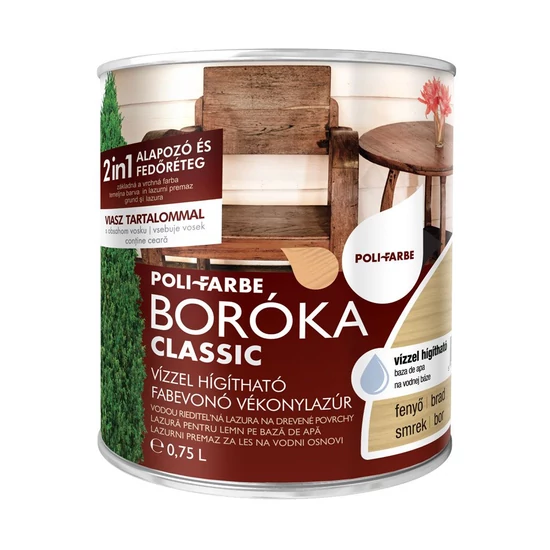 Poli-Farbe Boróka lazúr fenyő 0,75L