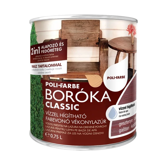 Poli-Farbe Boróka lazúr gesztenye 0,75L