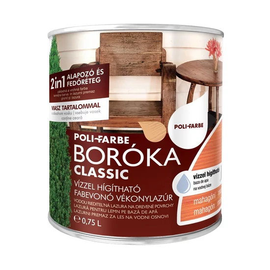 Poli-Farbe Boróka lazúr mahagóni 0,75L