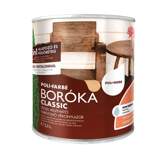 Poli-Farbe Boróka lazúr mahagóni 2,5L