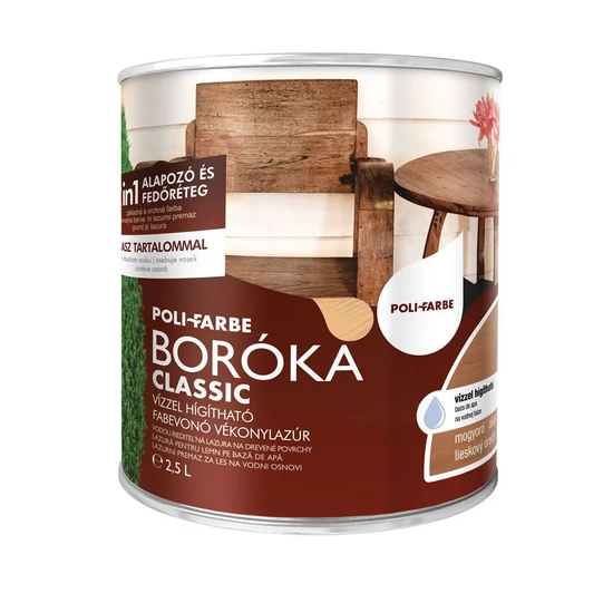 Poli-Farbe Boróka lazúr mogyoró 2,5L
