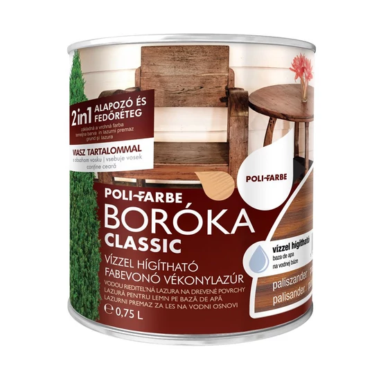 Poli-Farbe Boróka lazúr paliszander 0,75L