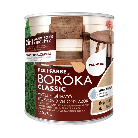Poli-Farbe Boróka lazúr tölgy 0,75L
