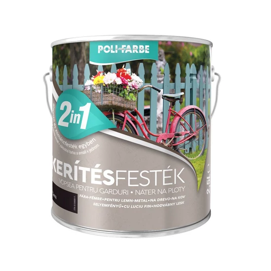 Poli-Farbe Kerítésfesték fekete 2,5L