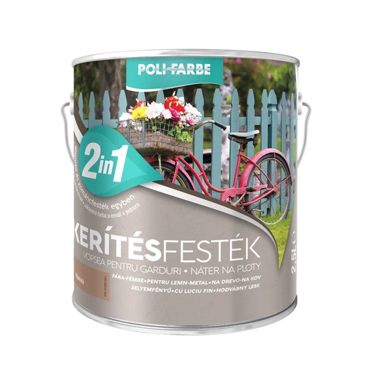 Poli-Farbe Kerítésfesték kávé 2,5L