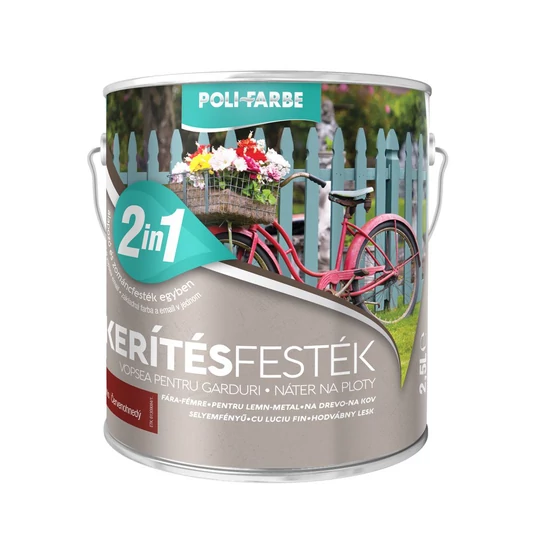 Poli-Farbe Kerítésfesték vörös 2,5L