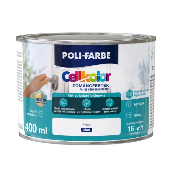 Poli-Farbe Cellkolor matt zománcfesték fehér 0,4L