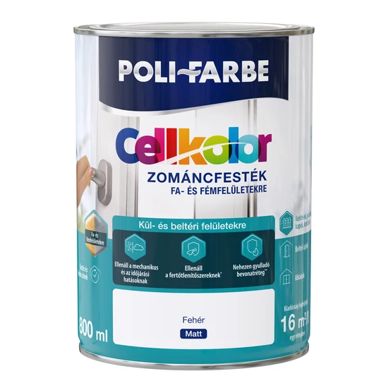 Poli-Farbe Cellkolor matt zománcfesték fehér 0,8L