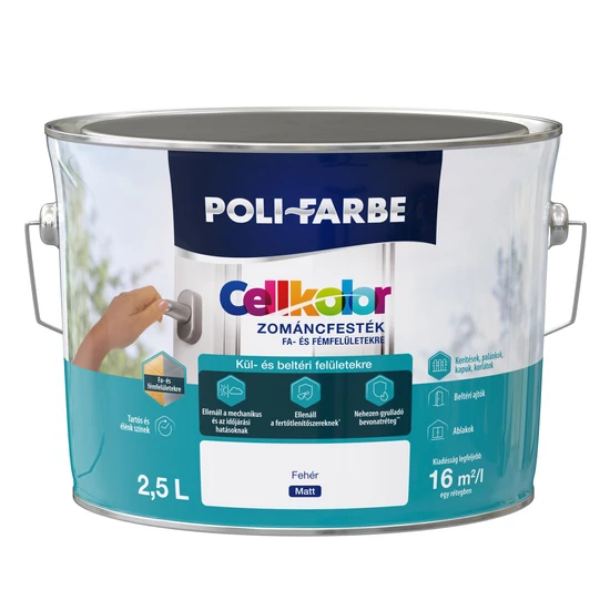 Poli-Farbe Cellkolor matt zománcfesték fehér 2,5L