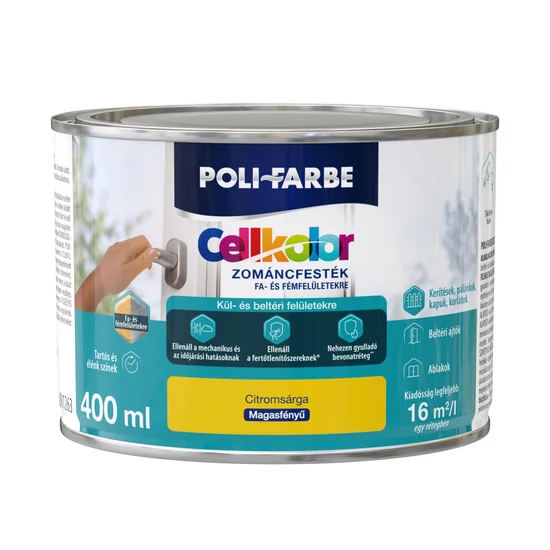 Poli-Farbe Cellkolor mf. zománcfesték citromsárga 0,4L