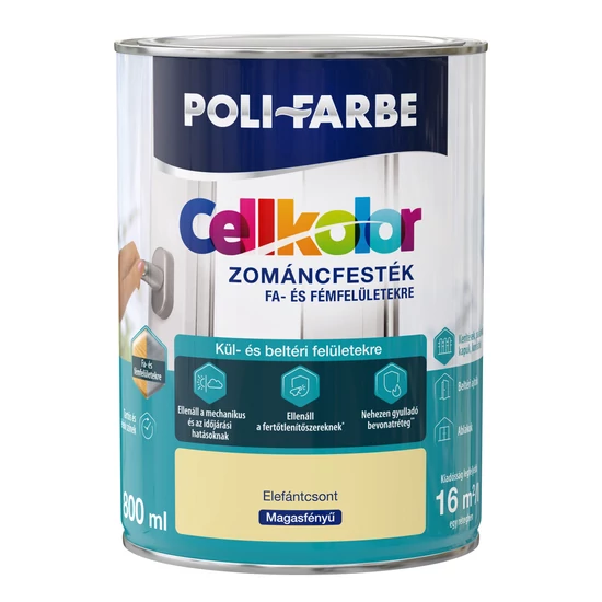 Poli-Farbe Cellkolor mf. zománcfesték elefántcsont 0,8L