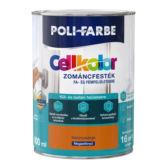Poli-Farbe Cellkolor mf. zománcfesték narancssárga 0,8L